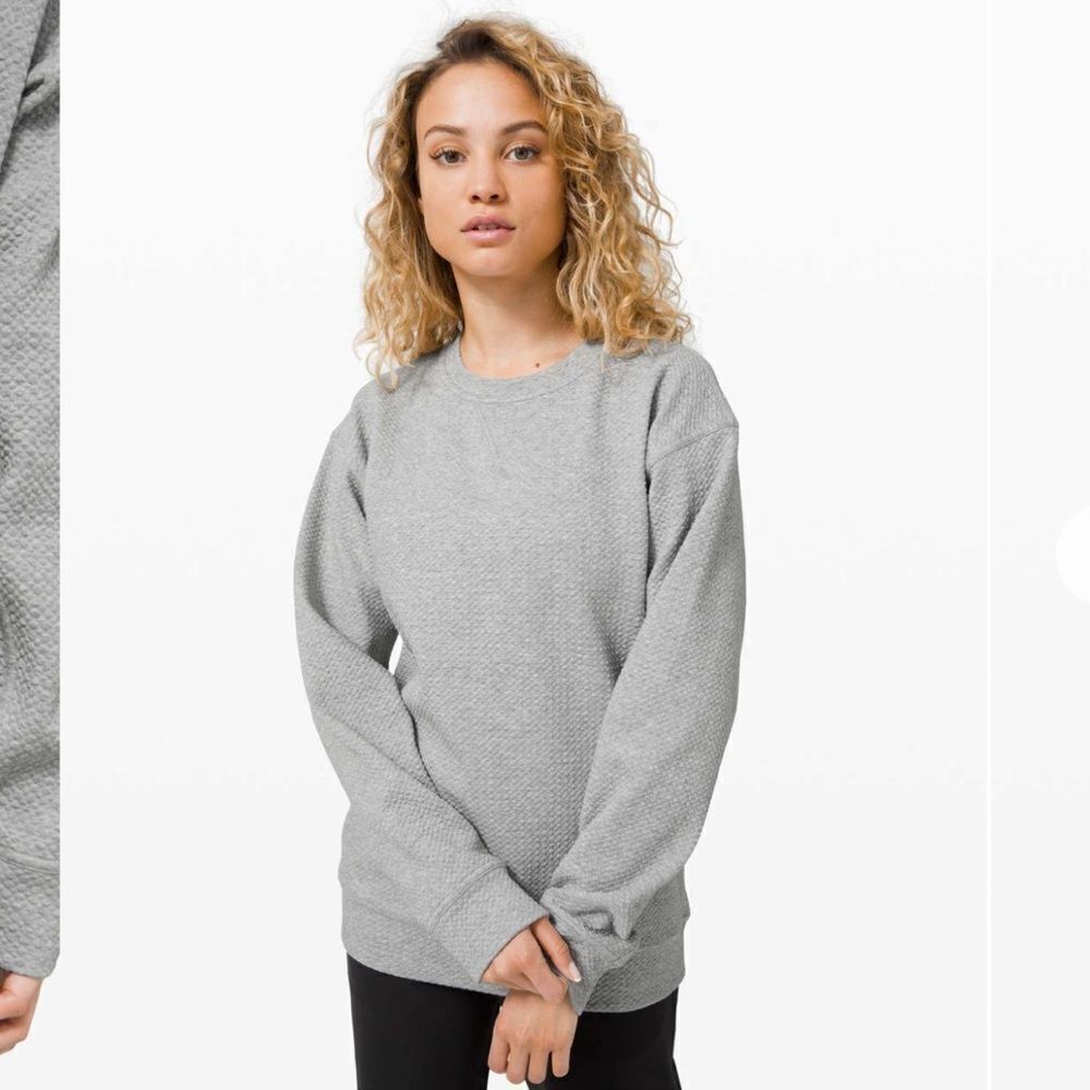 Lululemon Athletica All Yours Crew Bubble Dot  Heather Core Grey Cream Size 6